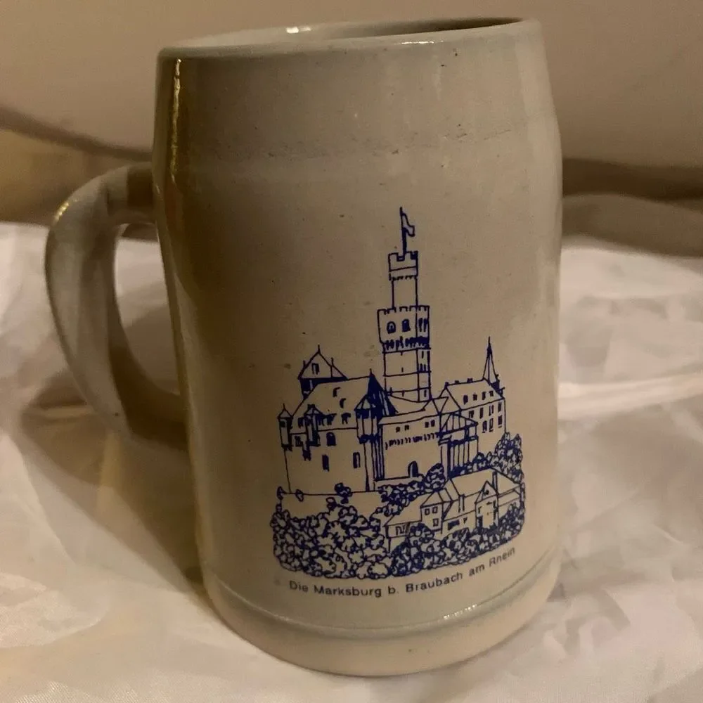 KD German Rhine Line Die Marksburg b. Braunschweig am Rhein .4 Liter Stein